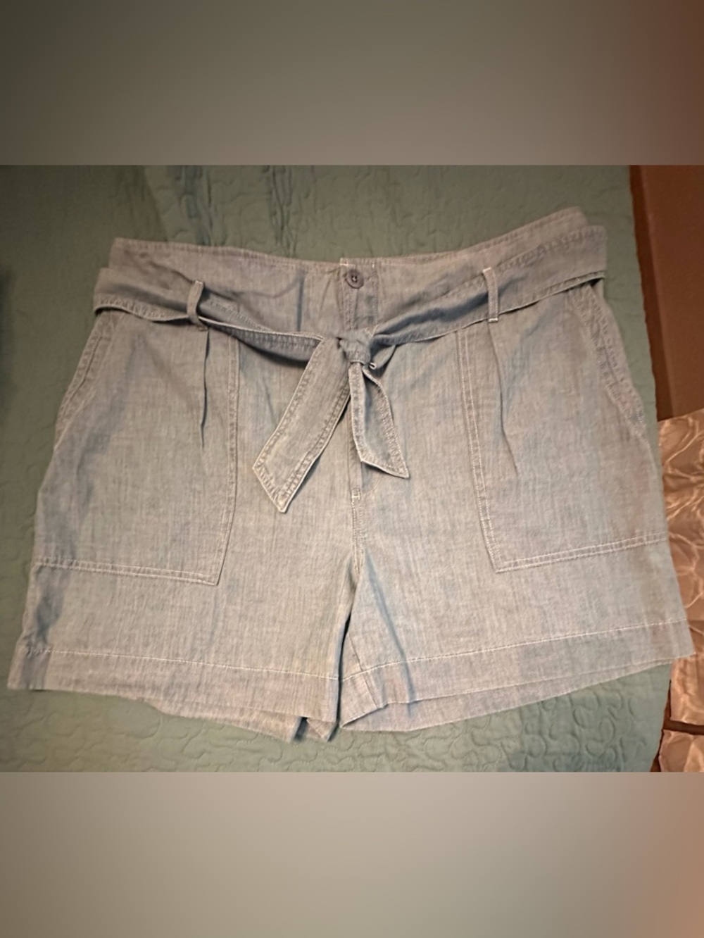 Ralph Lauren black label  Light Blue Tie-Waist Bermuda Shorts size 16